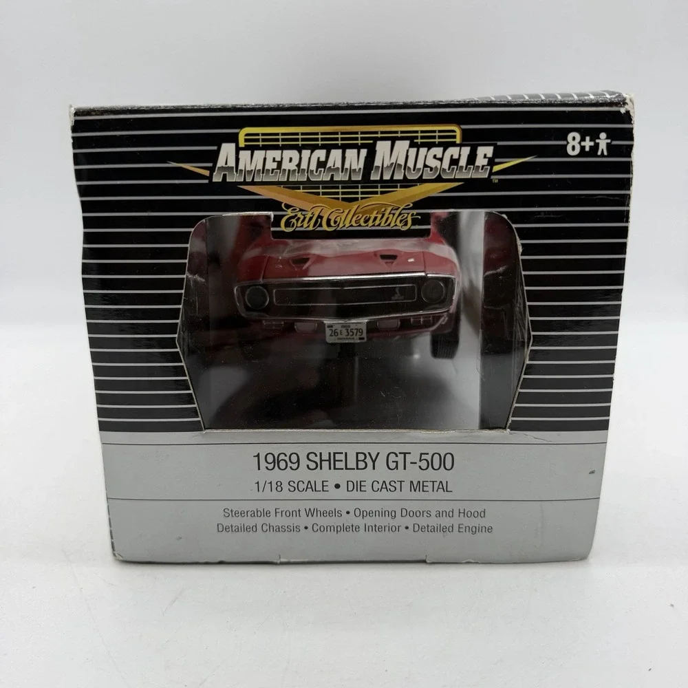 ERTL 39254 AMERICAN MUSCLE 1969 SHELBY GT-500 1:18 Red Die-Cast Metal Car BUMPER